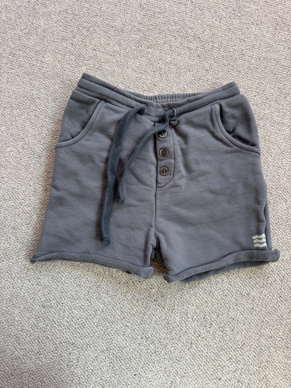 Kids Charcoal Knit Drawstring Shorts